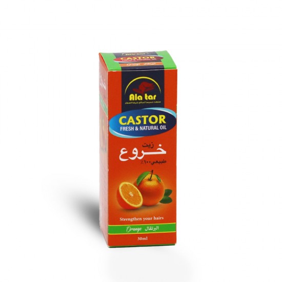 Alattar Castor Fresh & Natural Oil with Orange - 30 ml