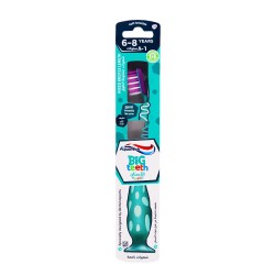 Aqua Fresh Soft Bristle Toothbrush Big Teeth For Kids 6-8 Years -Purple