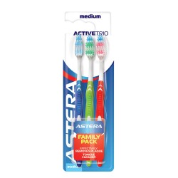 Astera Active Trio Toothbrush Family Pack Medium Bristles