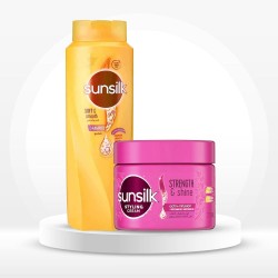 Sunsilk Soft & Smooth Shampoo 700ml + Strength & Shine Styling Cream 275ml