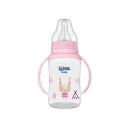 Wee Baby Pink Baby Bottle From 6 -18 M - 150 ml Pink color