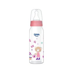 Wee Baby Glass Feeding Bottle - 250 ml Classic C876, Pink