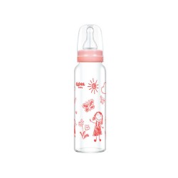Wee Baby Glass Bottle - 180ml Classic C771, Pink