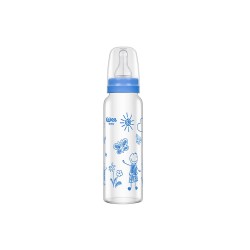Wee Baby Glass Bottle - 180ml Classic C771,blue color