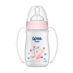 Wee Baby Classic+ Wide Neck PP Bottle Grip - 250 ml Pink