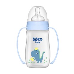 Wee Baby Classic+ Wide Neck PP Bottle Grip - 250 ml Blue