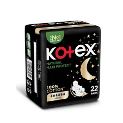 Kotex Natural Maxi Protection Night 100% Cotton - 22 Pads