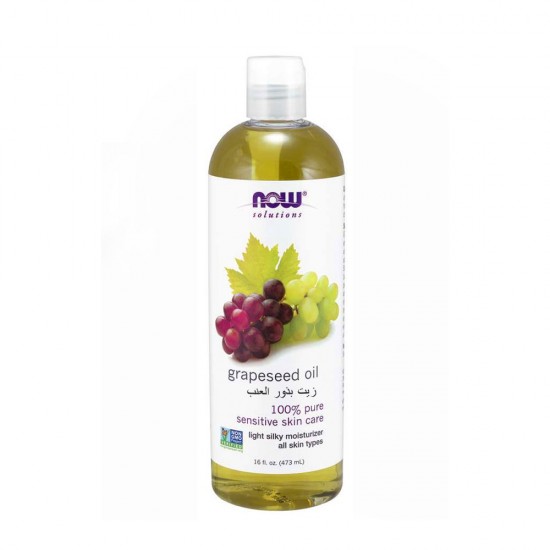 Now 100% pure grape seed oil for sensitive skin 473 ml