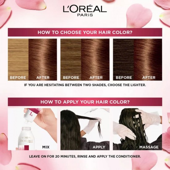 L'Oréal Paris Excellence Creme Coloration Triple Soin 7.7 Honey Brown