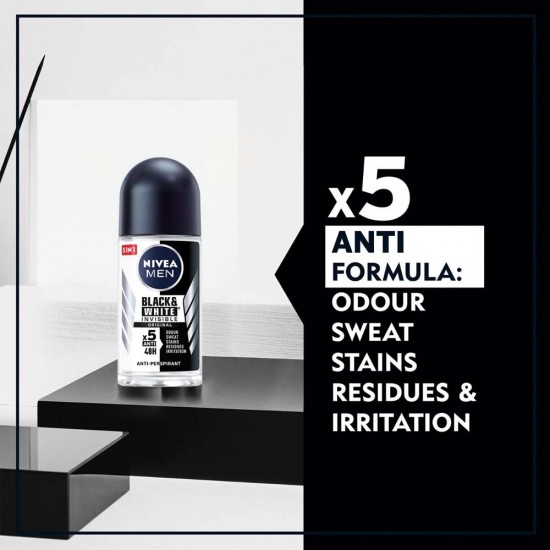 Nivea For Men Deodorant Roll On Invisible black & white 50 ml