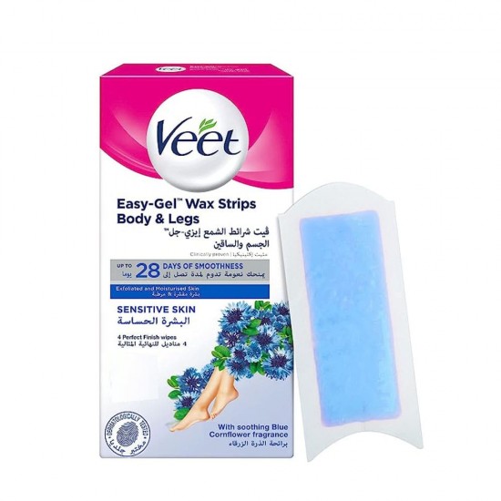 Veet Easy Gel wax Strips For Sensitive Skin Hair Removal 20 Wax Strips