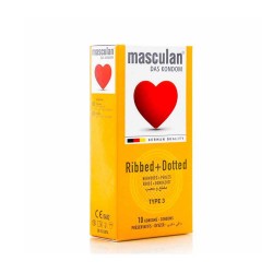 Masculan Das Condoms Ribbed & Dotted Type 3 - 10 Condoms 