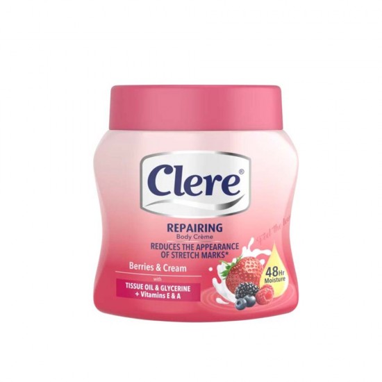 Clere Berries And Cream Body Moisturizing Cream with Vitamin E & A - 500 ML