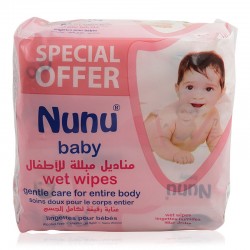 Nunu Baby Wipes 3 x 72 Wipes - Special Offer