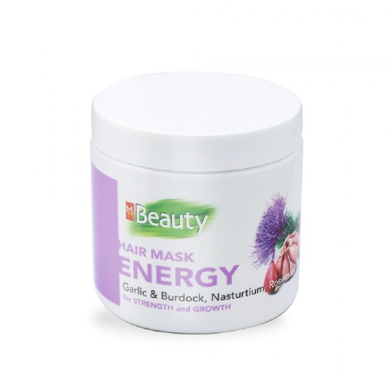 MM Beauty Hair Mask Energy Garlic & Burdock Nasturtium For Strength & Growth 500 ml