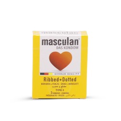 Masculan Das Condoms Ribbed + Dotted Type 3 - 3 Condoms