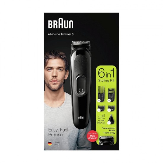 Braun Multi grooming kit MGK3220, 6-in-1 trimmer, 5 attachments.
